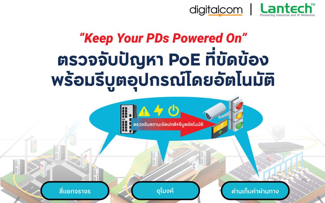 PoE Lantech สวิตซ์เครือข่าย สำหรับยานพาหนะ