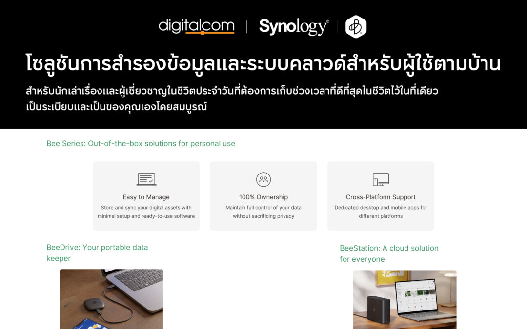 โซลูชันการสำรองข้อมูลและระบบคลาวด์สำหรับผู้ใช้ตามบ้านจาก Synology